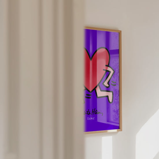 Laufendes Herz Poster · Pop Art Street Art Stil · Modernes Kunstmotiv · Print ohne Rahmen