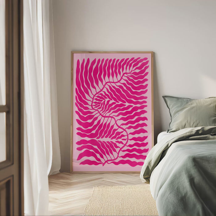 JUSTGOODMOOD Palmenblatt Poster Pink – Premium Print