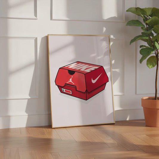 Sneaker Box Illustration Poster · Geschenkidee · Nike Schuhkarton Design · Streetwear Kunst · Moderne Wanddeko · Print ohne Rahmen