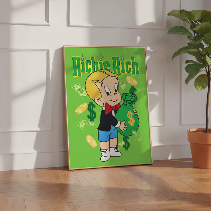 Richie Rich Cartoon Poster – Premium Baumwoll-Canvas
