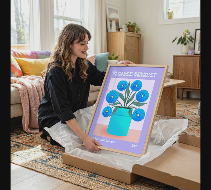 Flower Market Poster – Premium Baumwoll-Canvas Kunst