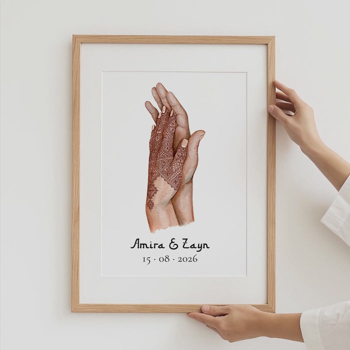 Henna Hochzeit Poster – Premium Baumwoll-Canvas