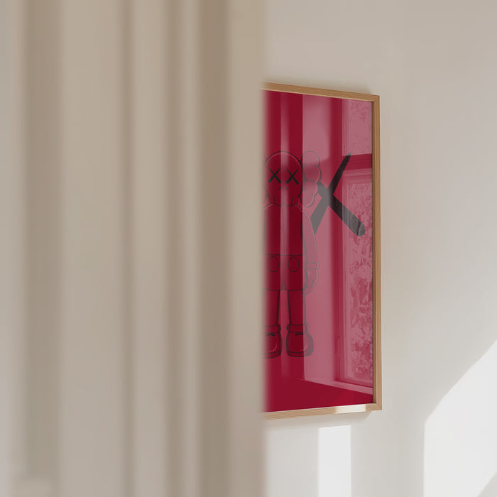 JUSTGOODMOOD Rotes Street Art Poster auf Baumwolle