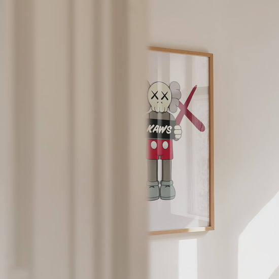 Street Art Figur mit Schild Poster · Urban Graffiti Charakter im Designer Toy Stil · Moderne Pop Art Illustration · Print ohne Rahmen