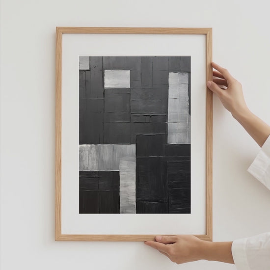 Abstrakte Moderne Poster · Geschenkidee · Schwarz Beige Geometrische Wandkunst · Minimalistische Kunst für Wohnzimmer Schlafzimmer · Print ohne Rahmen