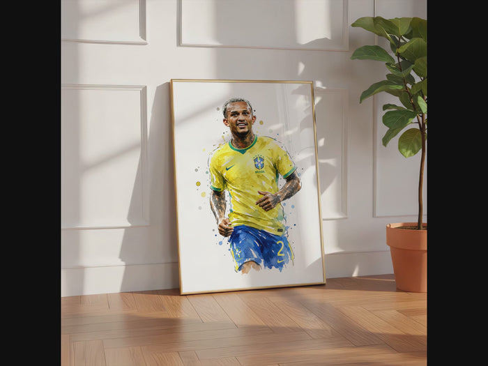 Brasilien Fussball Poster auf edlem Baumwoll-Canvas