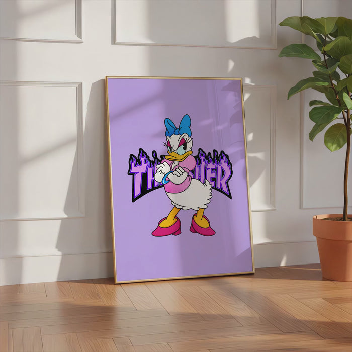 Duck Girl Poster auf Premium Baumwolle – JUSTGOODMOOD