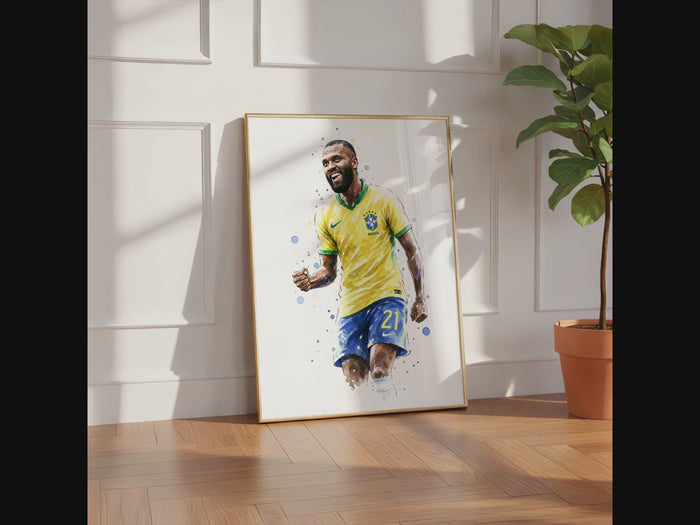 Brasilien Fussball Poster auf Baumwoll-Canvas
