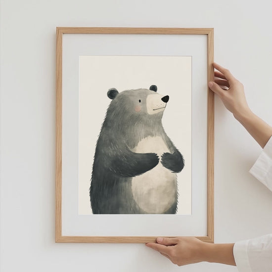 Süße Tiere Poster · Geschenkidee · Illustration Bär Löwe Giraffe · Kinderzimmer Deko · Dekoprint ohne Rahmen