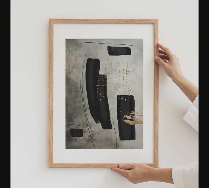 Poster mit schwarzen Pinselstrichen