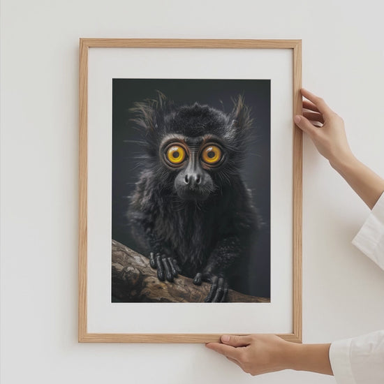 Affen Poster · Geschenkidee · Schimpanse Gorilla schwarzer Affe · Dekoprint ohne Rahmen
