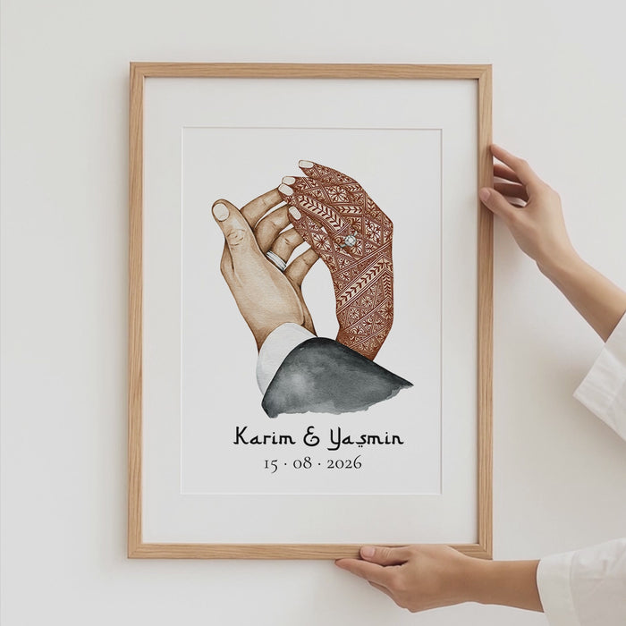 JUSTGOODMOOD Hände Paar Poster – Premium Cotton Print