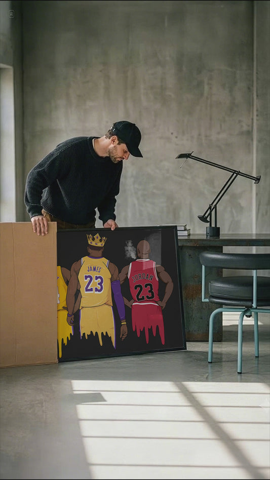 Basketball Legends Trio Poster · Street Art Illustration · Pop Art Sport Design · Urban Athlete Artwork · Moderne Wandkunst · Print ohne Rahmen