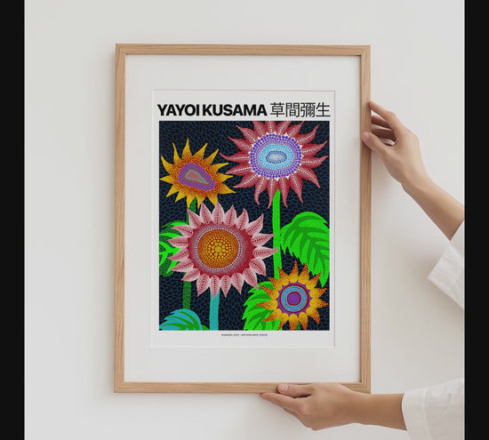 Kunst Poster · Geschenkidee · Yayoi Kusama Blumen Kürbis Pop Art Japanische Zeitgenössische Kunst · Dekoprint ohne Rahmen