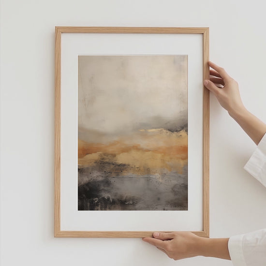 Aquarell Wüstenlandschaft Poster · Geschenkidee · Sanfte Berge und Nebel Panorama Wandkunst für Wohnzimmer Schlafzimmer · Print ohne Rahmen