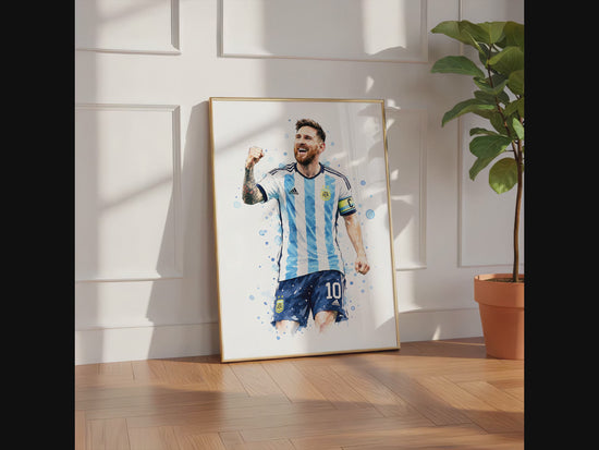 Argentinien Fußball Poster · Geschenkidee · Aquarell Sport Wandbild · Deko Print ohne Rahmen
