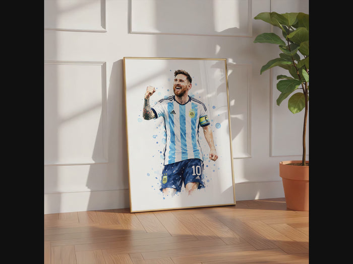 Argentinien Fußball Poster – Premium Baumwoll-Canvas