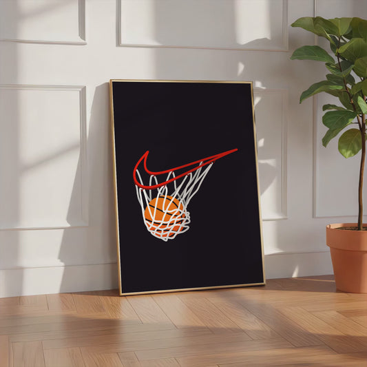 Basketball Hoop Illustration Poster · Geschenkidee · Sport Design · Minimalistische Kunst · Moderne Wanddeko · Print ohne Rahmen