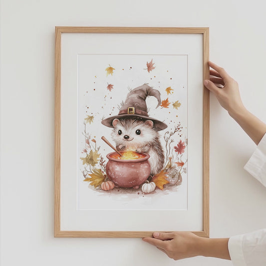Waldtiere Magisch Kinderzimmer Aquarell Fuchs Reh Igel Fledermaus Poster · Kinderzimmer Bilder · Wand Deko · Kunst Druck · Deko Print ohne Rahmen