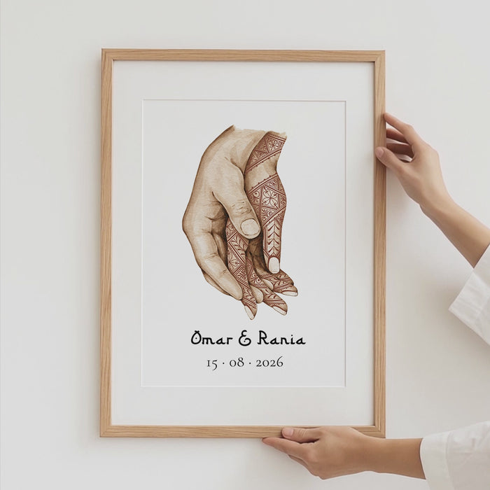 JUSTGOODMOOD Henna Hände Poster – Museumsgerechter Druck