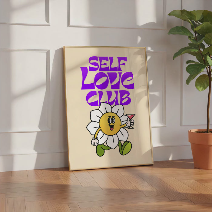 Self Love Club Poster – Premium Baumwoll-Canvas Kunst