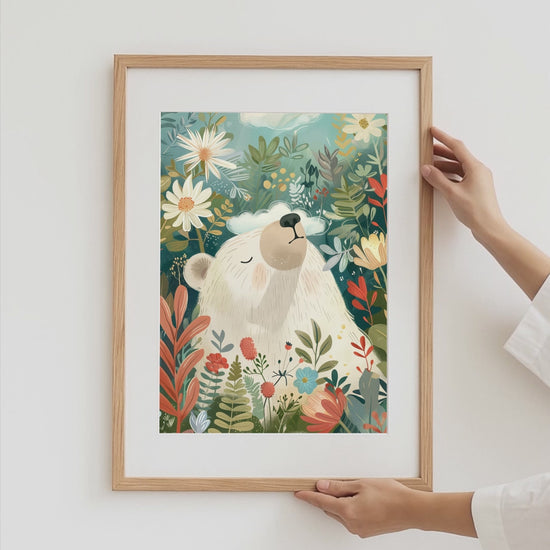 Mädchen Kinderzimmer Poster · Geschenkidee · Märchenhafte Illustration mit Einhorn und Katzen · Kinderzimmer Deko · Dekoprint ohne Rahmen
