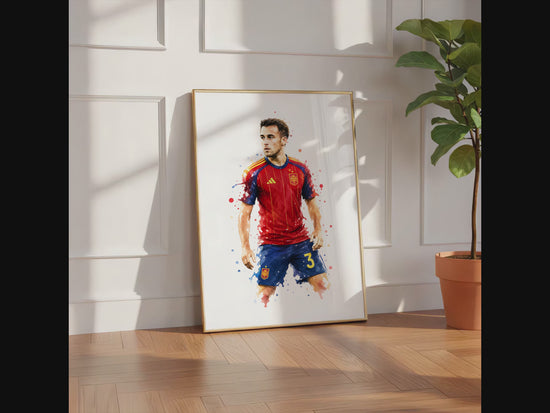 Spanien Fussball Poster · Geschenkidee · Aquarell Sport Wandbild · Deko Print ohne Rahmen