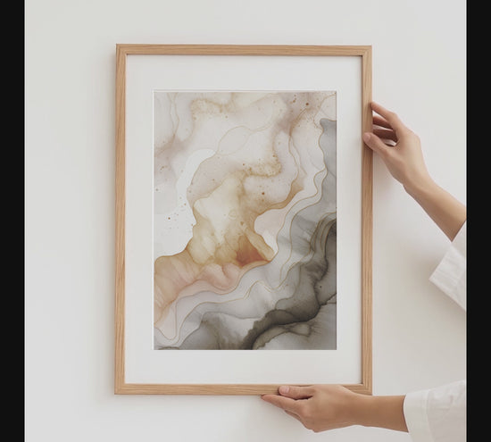 Abstrakte Poster · Geschenkidee · Beige Minimalistische Formen Organische Linien Zeitgenössische Wandkunst · Dekoprint ohne Rahmen