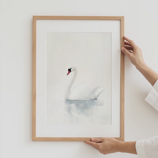 Boho Kinderzimmer Minimal Süß Aquarell Schwan Regenbogen Sonne Poster · Kinderzimmer Bilder · Wand Deko · Kunst Druck · Deko Print ohne Rahmen