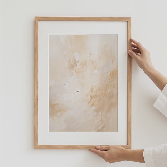 Abstrakt Minimalistisch Poster · Geschenkidee · Beige Schwarz Graue Geometrische Formen und Elegante Linienkunst · Dekoprint ohne Rahmen
