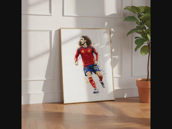 Spanien Fussball Poster · Geschenkidee · Aquarell Sport Wandbild · Deko Print ohne Rahmen