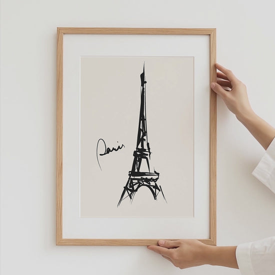 Paris Poster · Geschenkidee · Eiffelturm · französische Typografie & mediterrane Stillleben · Dekoprint ohne Rahmen
