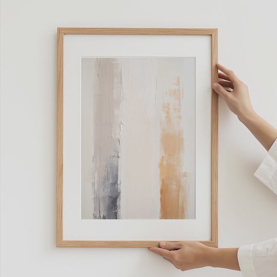 Abstrakte Kunst Poster · Geschenkidee · Minimalistische Beige Grau Komposition mit Modernen Texturen und Linien · Dekoprint ohne Rahmen