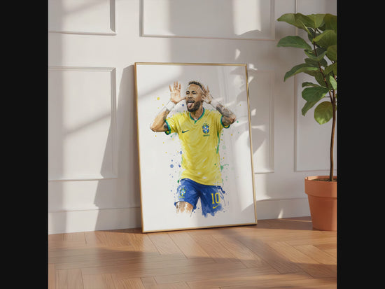 Brasilien Fussball Poster · Geschenkidee · Aquarell Sport Wandbild · Deko Print ohne Rahmen