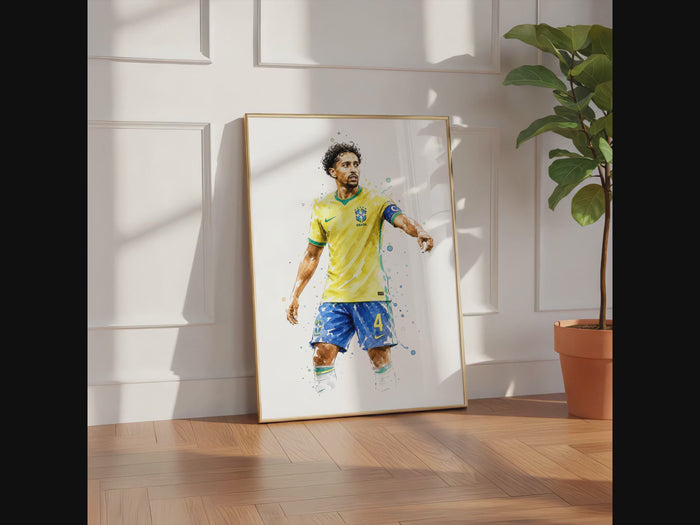 Brasil Fußball Poster auf Premium Baumwoll-Canvas