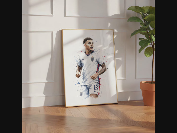 England Fußball Poster auf edlem Baumwoll-Canvas