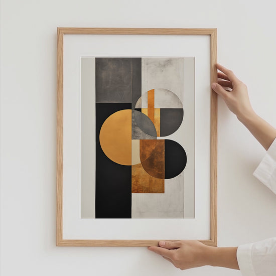 Abstrakte Moderne Poster · Geschenkidee · Schwarz Beige Geometrische Wandkunst · Minimalistische Kunst für Wohnzimmer Schlafzimmer · Print ohne Rahmen