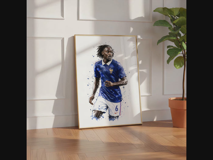 Frankreich Fußball Poster – Premium Baumwolle Kunst