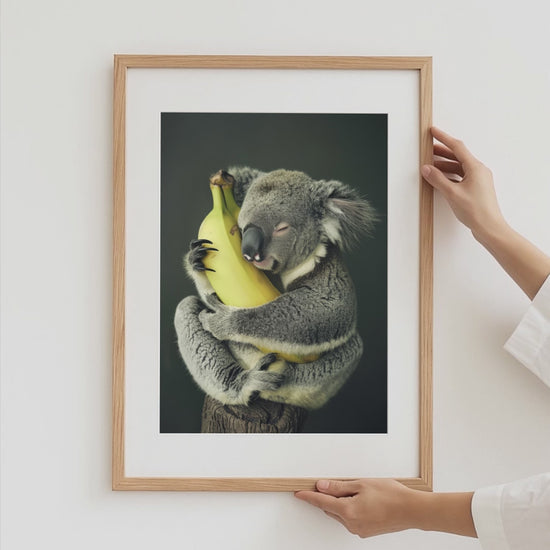 Niedliche Tierporträts Poster · Geschenkidee · Koala, Hase, Kaninchen und Kletterbeutler · Dekoprint ohne Rahmen