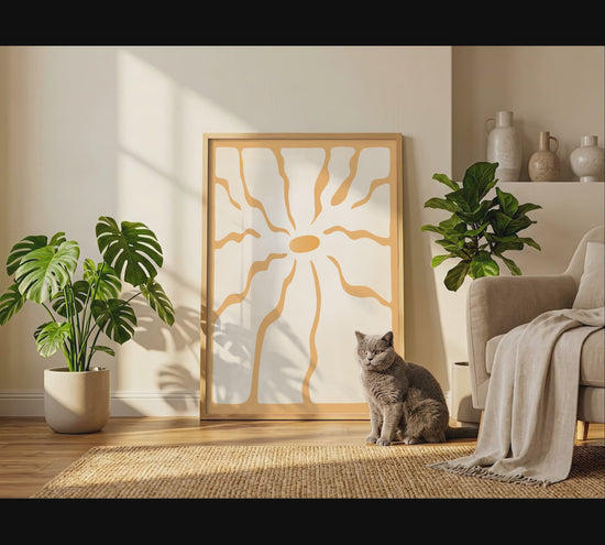Sonne Abstrakt Poster · Geschenkidee · Modernes Wandbild · Print ohne Rahmen
