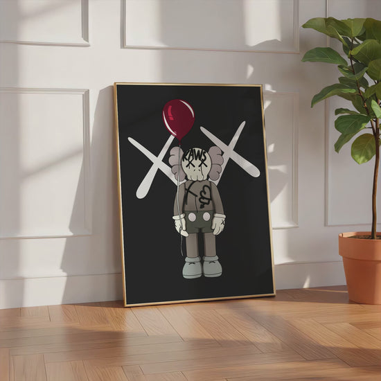 Street Art Figur mit Ballon Poster  · Urban Pop Art Charakter · Moderne Graffiti Illustration · Print ohne Rahmen