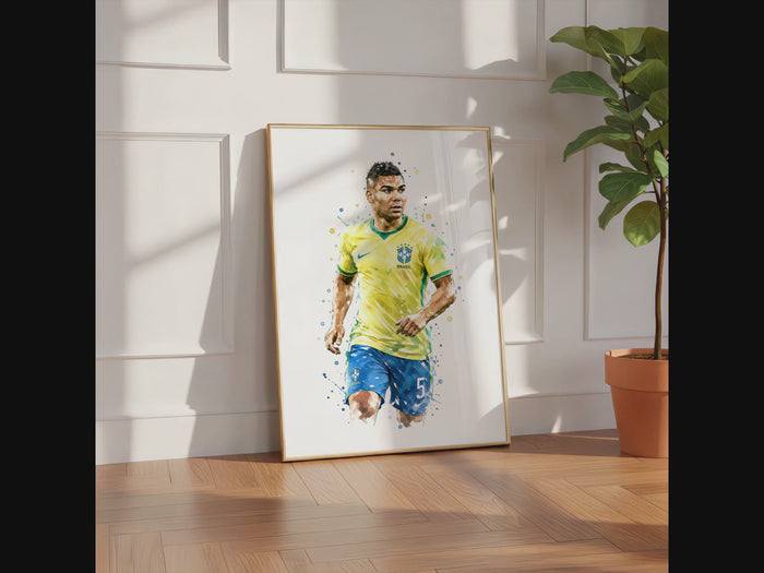 Brasilien Fussball Poster auf Premium Baumwolle