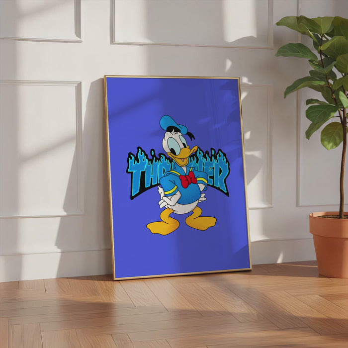 Street Art Duck Poster – Premium Baumwoll-Canvas