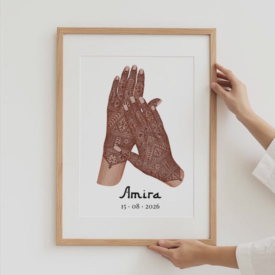 Hände Paar Hochzeit Poster · Geschenkidee · Personalisierte Namen Datum · Liebe Verlobung Illustration · Print ohne Rahmen