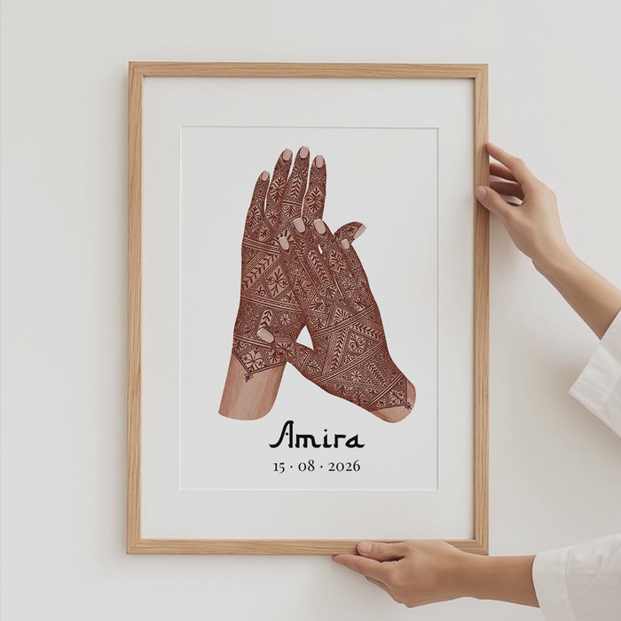Hände Paar Hochzeit Poster – Premium Baumwoll-Canvas
