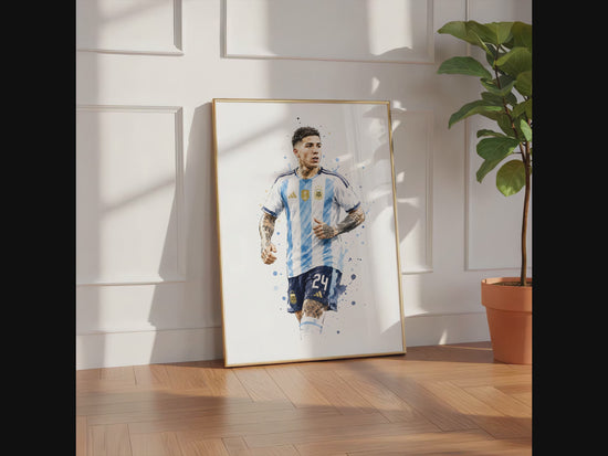 Argentinien Fußball Poster · Geschenkidee · Aquarell Sport Wandbild · Deko Print ohne Rahmen