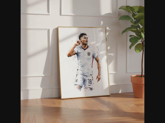 England Fußball Poster auf Premium Baumwolle