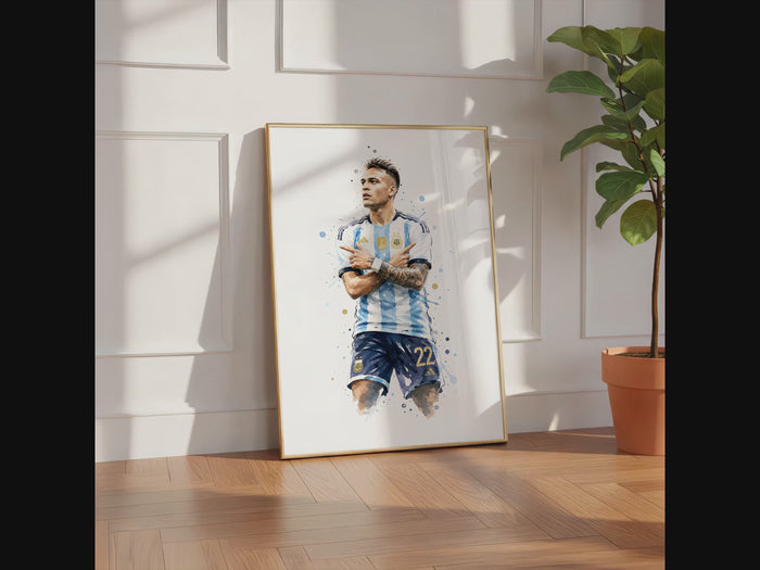 Argentinien Fußball Poster – Premium Baumwoll-Canvas