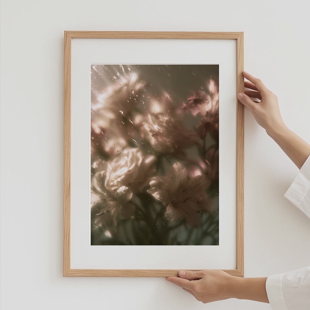 Blumen Poster · Rosen Tulpen hinter Glas Natur Fotografie · Dekoprint ohne Rahmen