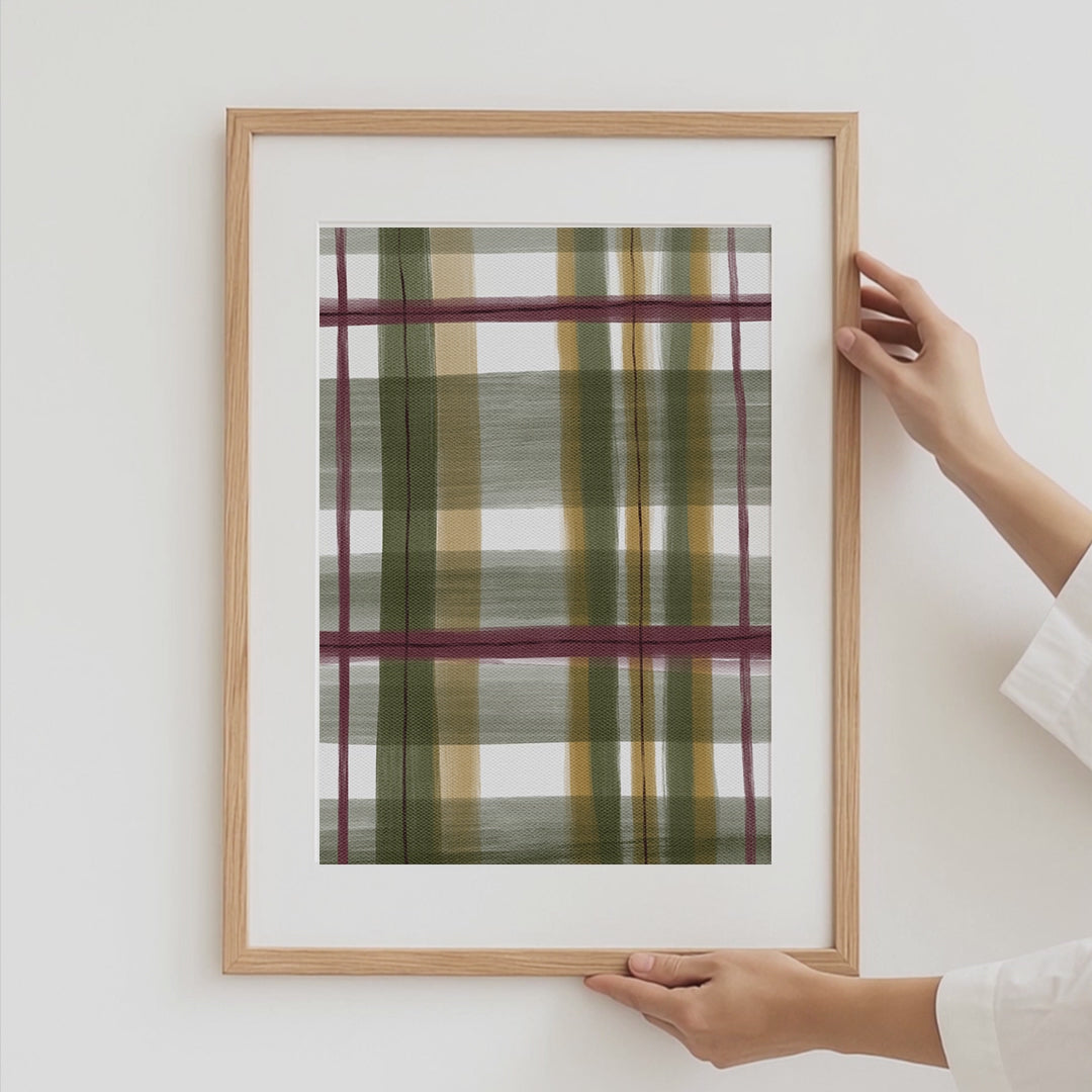 Kariertes Poster · Karo Muster Wandbild · Vintage Wanddeko · Geschenkidee · Dekoprint ohne Rahmen